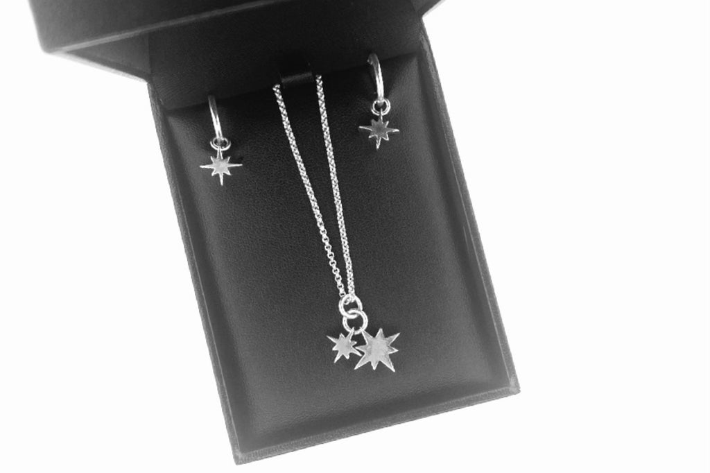 Silver Morning Star Danglys & Necklace Gift Duo