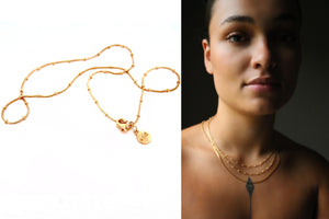 Gold Bead & Rope Necklace