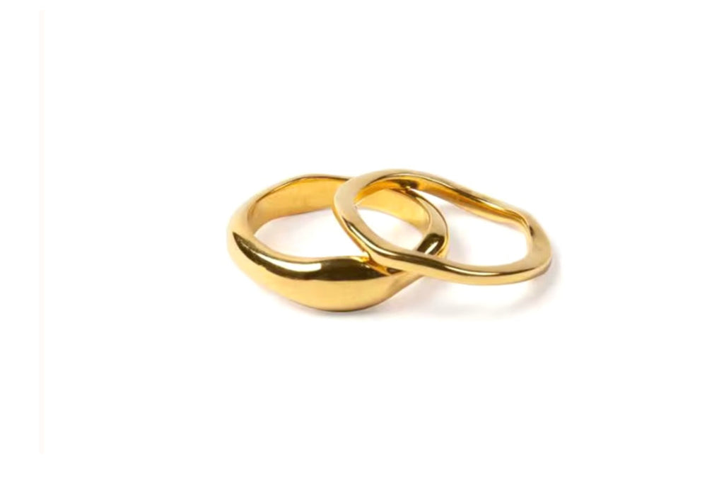 Gold Wave Stacker Ring
