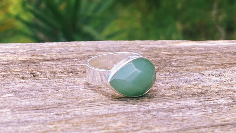 Green Aventurine Wrapped Snake Ring | Earthbound Trading Co.